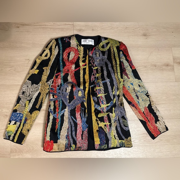 AURORA RUFFOLO CHRISTIAN RUPERTO Women’s Small Multi Quilted Jacket Abstract Art - Picture 8 of 12